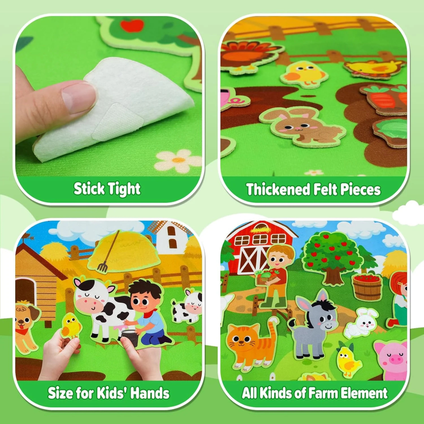 Zynor™ Montessori Felt Farm Play Board